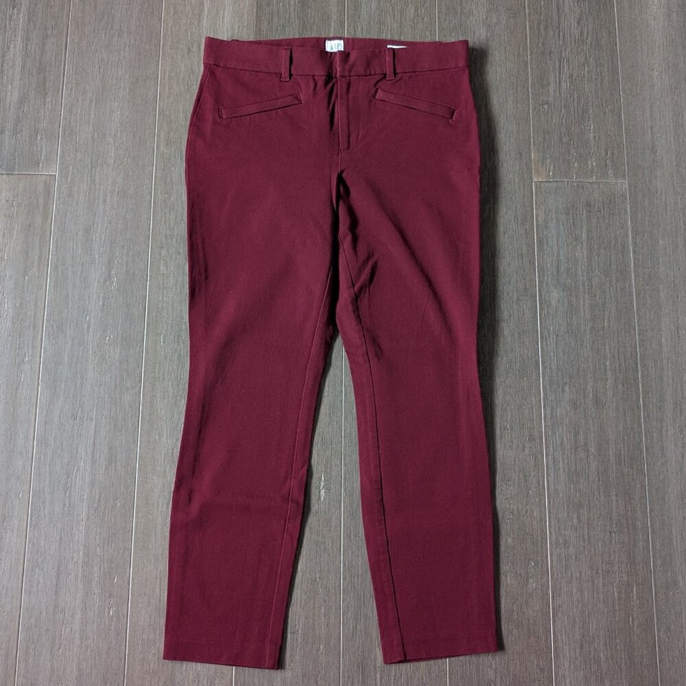 GAP, Signature Skinny Pants, Burgundy, Sz 6